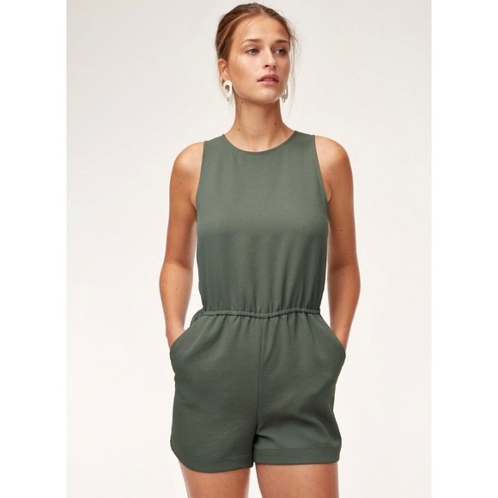 Aritzia Olive Green Sleeveless Romper
